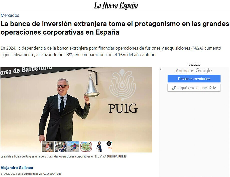 La banca de inversin extranjera toma el protagonismo en las grandes operaciones corporativas en Espaa